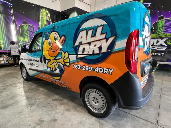 All Dry water damage restoration van wrap